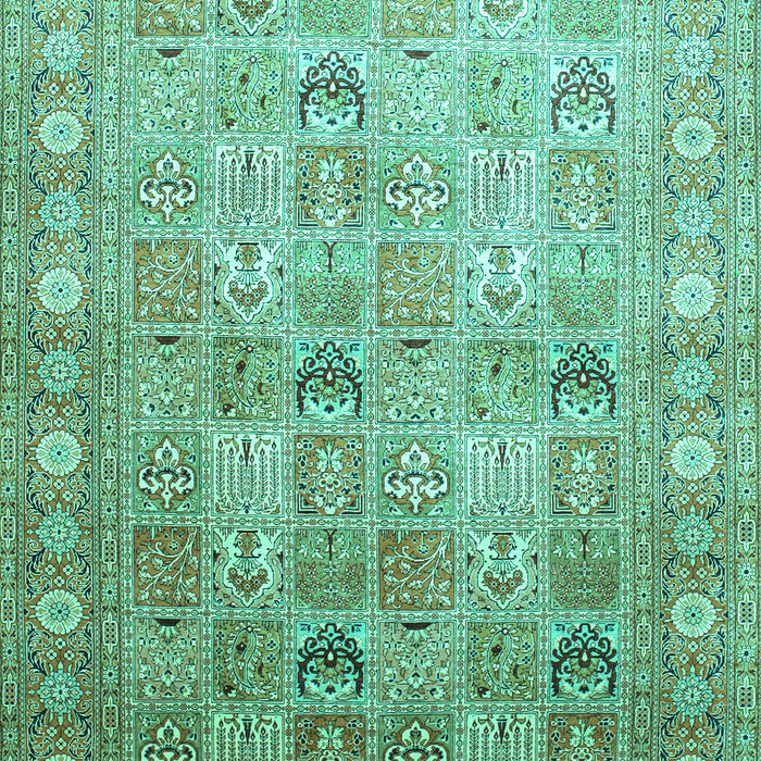 Machine Washable Persian Turquoise Traditional Area Rugs, wshtr91turq