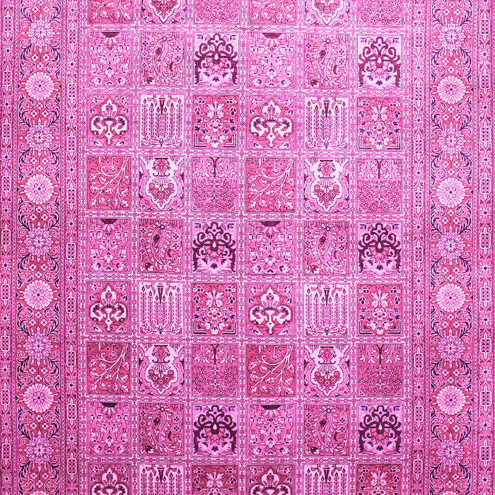 Machine Washable Persian Pink Traditional Rug, wshtr91pnk