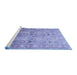 Sideview of Machine Washable Persian Blue Traditional Rug, wshtr91blu