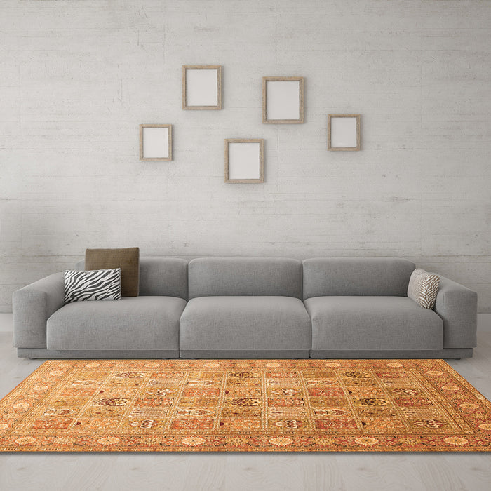 Machine Washable Persian Orange Traditional Area Rugs in a Living Room, wshtr91org