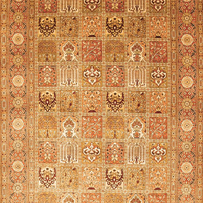 Serging Thickness of Machine Washable Persian Orange Traditional Area Rugs, wshtr91org