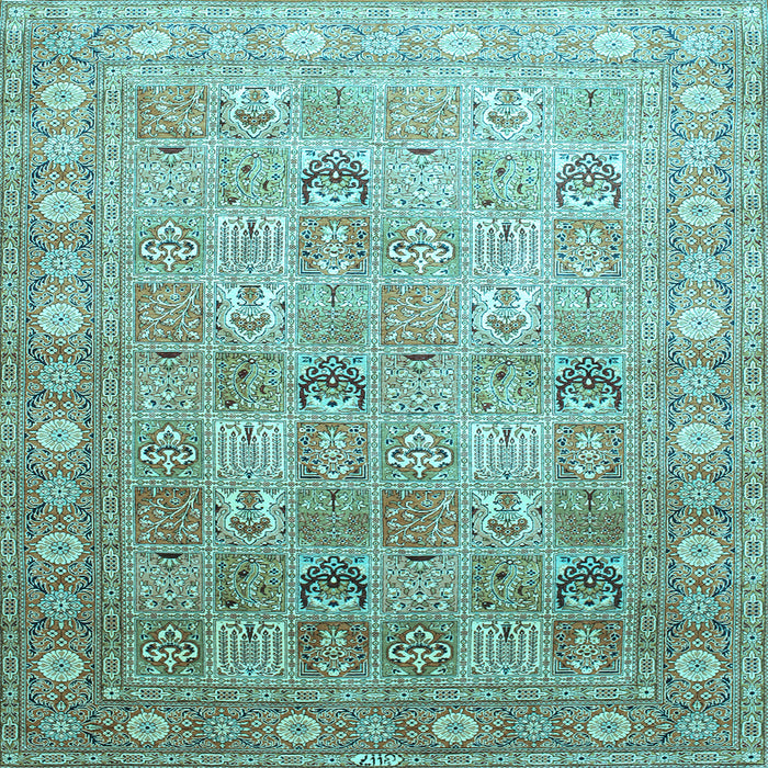 Square Machine Washable Persian Light Blue Traditional Rug, wshtr91lblu