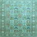 Square Machine Washable Persian Light Blue Traditional Rug, wshtr91lblu