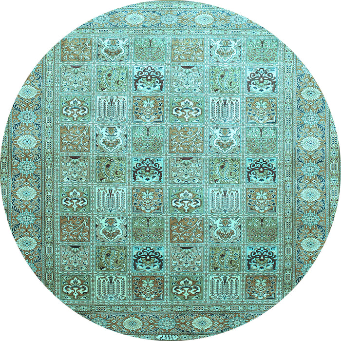 Round Persian Light Blue Traditional Rug, tr91lblu