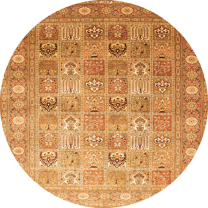 Square Persian Orange Traditional Rug, tr91org