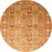 Square Persian Orange Traditional Rug, tr91org