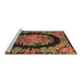 Sideview of Machine Washable Medallion Brown French Rug, wshtr920brn