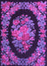 Machine Washable Medallion Purple French Area Rugs, wshtr920pur