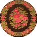 Square Medallion Orange French Rug, tr920org