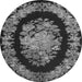 Machine Washable Medallion Gray French Rug, wshtr920gry