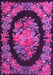 Machine Washable Medallion Pink French Rug, wshtr920pnk