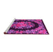 Sideview of Machine Washable Medallion Pink French Rug, wshtr920pnk
