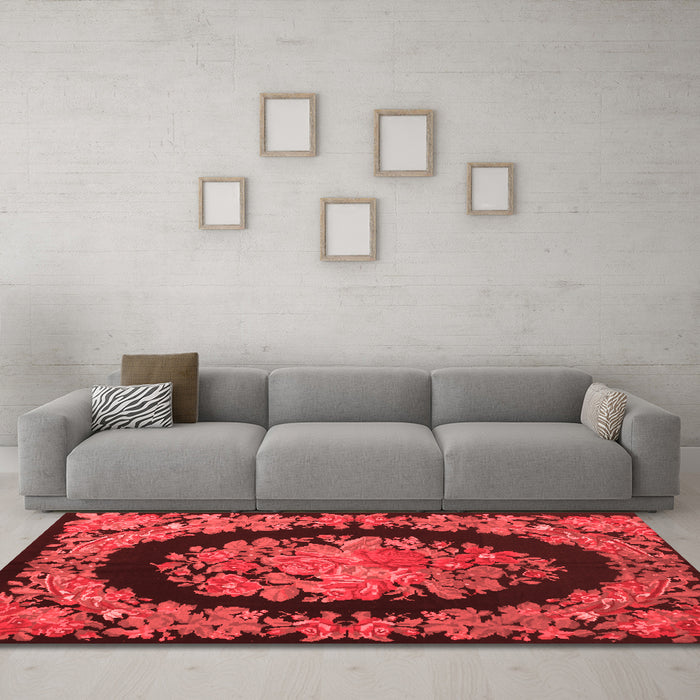 French Red Washable Rugs