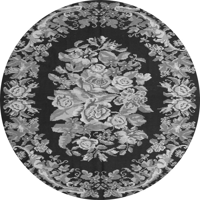 Machine Washable Medallion Gray French Rug, wshtr921gry