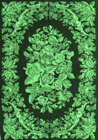 Medallion Emerald Green French Rug, tr921emgrn