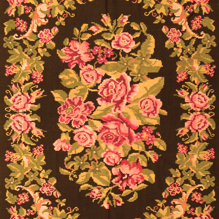 Serging Thickness of Machine Washable Medallion Orange French Area Rugs, wshtr921org