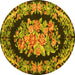 Round Medallion Yellow French Rug, tr921yw