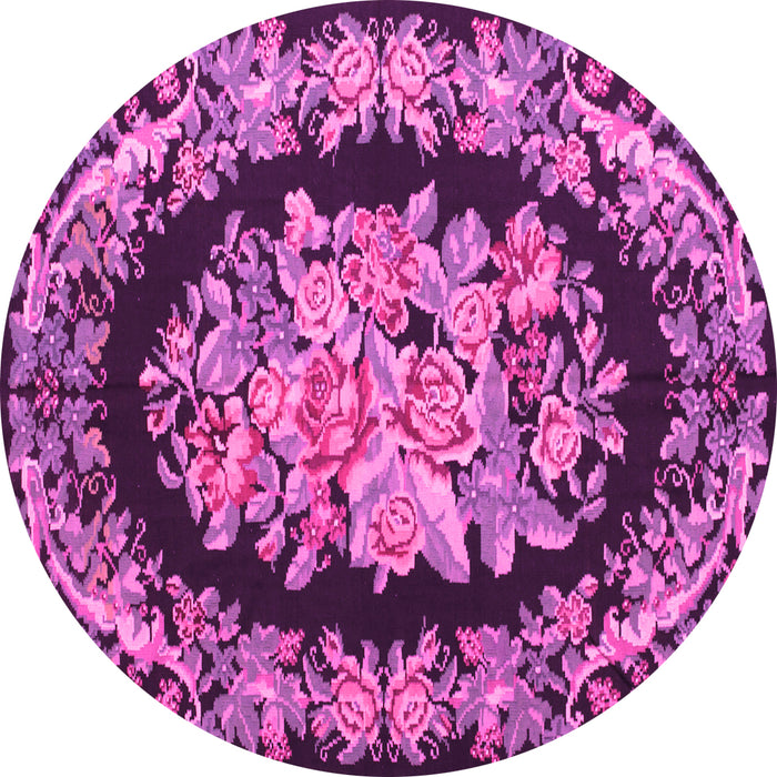 Round Medallion Pink French Rug, tr921pnk