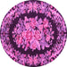 Round Medallion Pink French Rug, tr921pnk