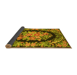 Sideview of Medallion Yellow French Rug, tr921yw