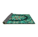 Sideview of Medallion Turquoise French Rug, tr921turq