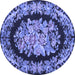 Round Medallion Blue French Rug, tr921blu