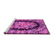 Sideview of Machine Washable Medallion Pink French Rug, wshtr921pnk