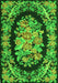 Medallion Green French Rug, tr921grn