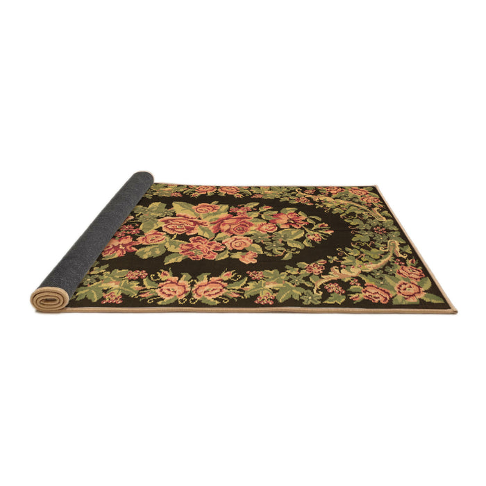 Sideview of Medallion Brown French Rug, tr921brn