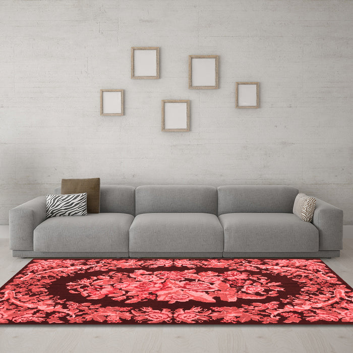 French Red Washable Rugs