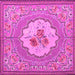 Square Medallion Pink French Rug, tr922pnk