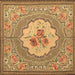 Square Medallion Brown French Rug, tr922brn