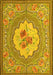 Machine Washable Medallion Yellow French Rug, wshtr922yw