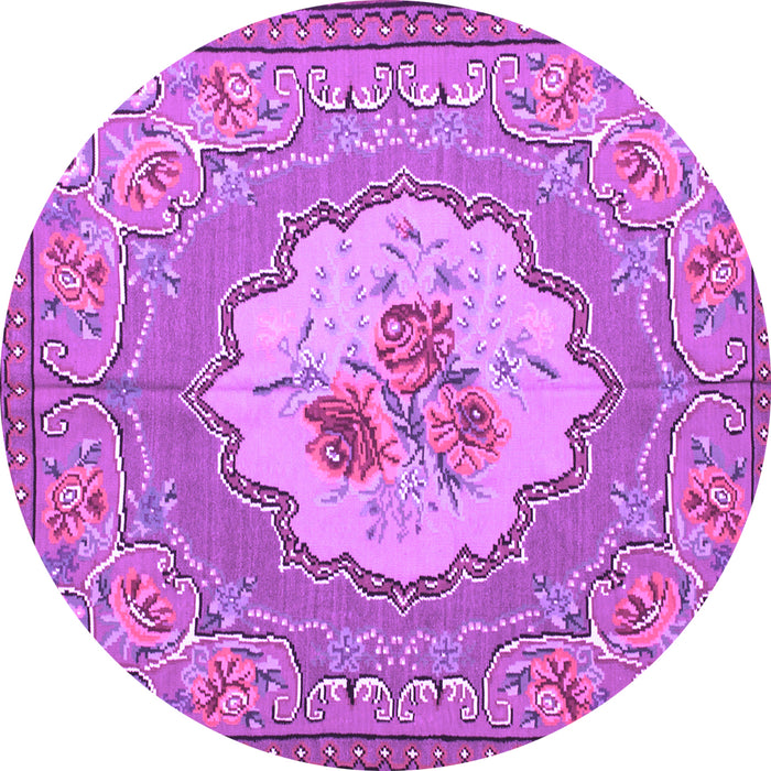 Round Medallion Purple French Rug, tr922pur