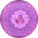 Round Medallion Purple French Rug, tr922pur