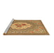 Sideview of Machine Washable Medallion Brown French Rug, wshtr922brn