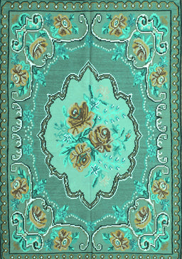 Medallion Turquoise French Rug, tr922turq