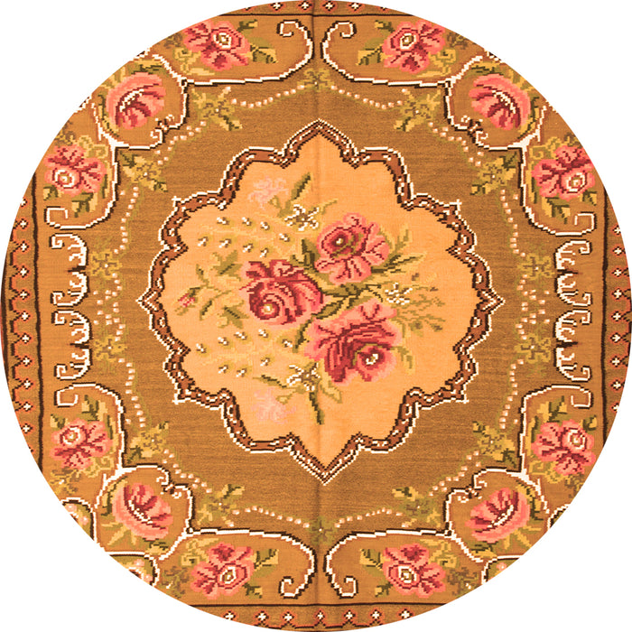 Square Medallion Orange French Rug, tr922org