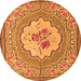 Square Medallion Orange French Rug, tr922org