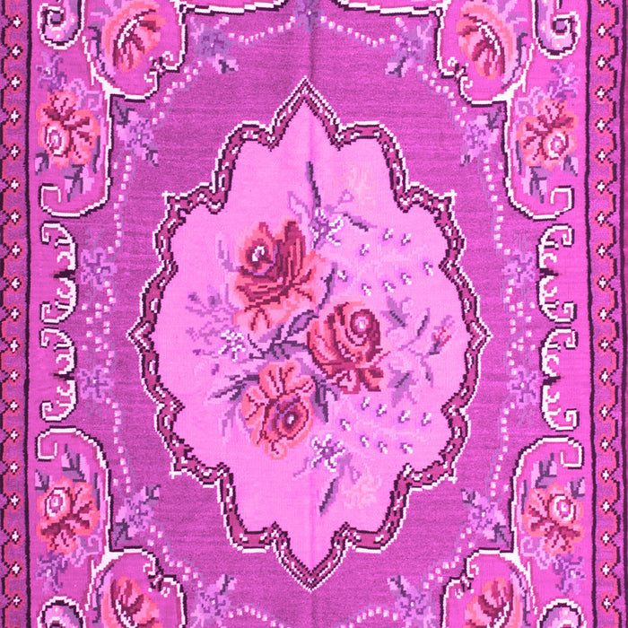 Machine Washable Medallion Pink French Rug, wshtr922pnk