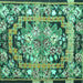 Square Medallion Turquoise French Rug, tr923turq