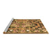 Sideview of Machine Washable Medallion Brown French Rug, wshtr923brn