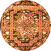 Square Medallion Orange French Rug, tr923org