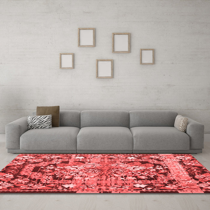French Red Washable Rugs