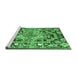 Sideview of Machine Washable Medallion Emerald Green French Area Rugs, wshtr923emgrn