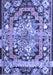 Machine Washable Medallion Blue French Rug, wshtr923blu