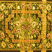 Square Medallion Yellow French Rug, tr923yw