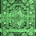 Square Medallion Emerald Green French Rug, tr923emgrn