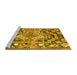 Sideview of Machine Washable Medallion Yellow French Rug, wshtr923yw