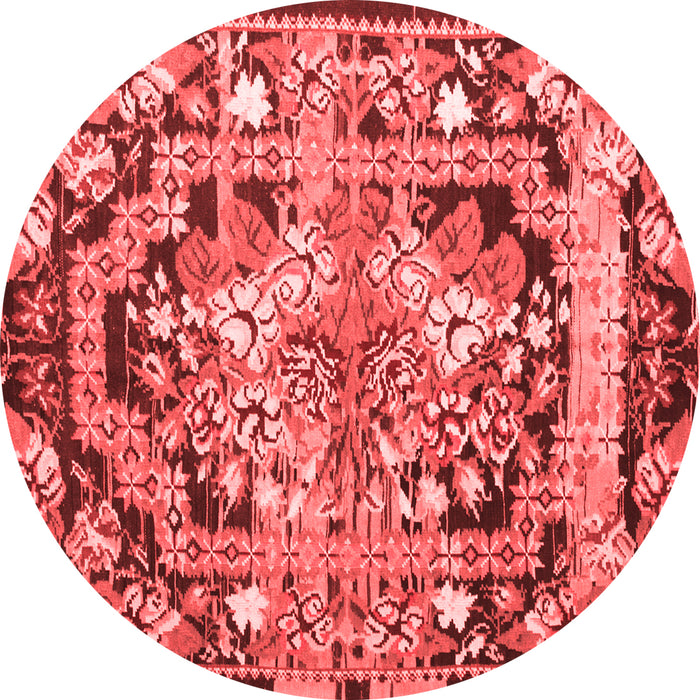 Machine Washable Medallion Red French Rug, wshtr923red